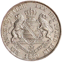 Vereinstaler 1860 B. fast vorzüglich, leichte Kratzer