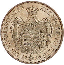 Vereinstaler 1866 A vorzüglich, etwas berieben