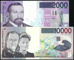 Nationale Bank Van Belgie, 100, 200, 500, 1000, 2000 u. 10000 Francs ...