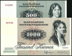 Danmarks Nationalbank, 10, 20, 50, 100, 500 u. 1000 Kroner 1977 - ...