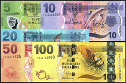 Bank of Fiji, 5, 10, 20, 50 u. 100 Dollars o.D. (2013). I