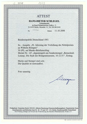 30 Pf. Wilhelm Röntgen 1951, schöner Ersttagsbrief auf ...