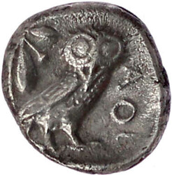Drachme 479/393 v. Chr. Kopf der Athena mit attischem Helm n.r./Eule ...
