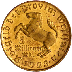 5 Millionen Mark "Dreizeiler" 1923, Freiherr vom Stein. ...