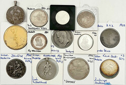 13 Silbermedaillen des 20. Jh. Politiker, Fussball, Schweden, Belgien ...