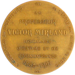 Bronzemedaille 1908 von Devreese. Victor Mirland (1882-1907), ...
