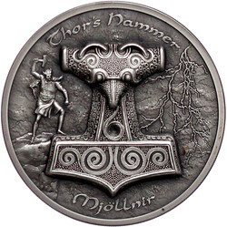 10 Dollars 2 Unzen Feinsilbergedenkmünze 2017. Thor´s Hammer - ...