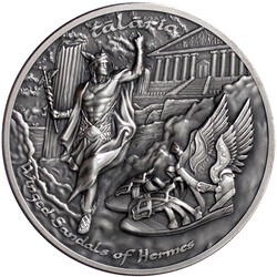 10 Dollars 2 Unzen Feinsilbergedenkmünze 2019. Hermes - Talaria. 62 ...