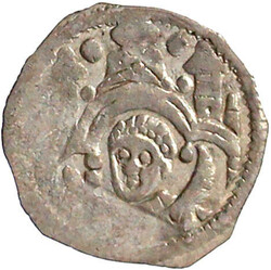 Pfennig o.J. Hüftbild des Bischofs mit Krummstab und Buch von ...