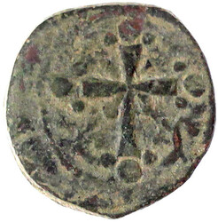 Follis 1098/1100. Nimbierte Christusbüste v.v. /Kreuz, an den Enden ...
