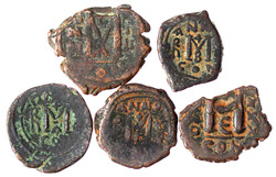 5 versch. AE Folles zu 40 Nummia gemeinsam mit Heraclius Constantin ...