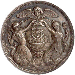 Silbermedaille o.J.(um 1880), von Hamel in Rouen. Schiffswappen, ...