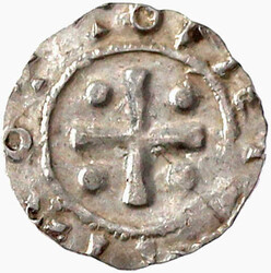 Pfennig o.J. Holzkirche v. v., mittig Kreuz/ Kreuz, in den Winkeln ...