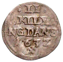 II Skilling 1632, Kopenhagen. sehr schön, gewellt