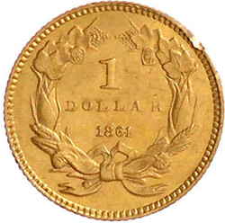 1 Dollar 1861, Philadelphia. Indian Head, Type 3. 1,63 g. 900/1000. ...