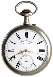 Eisenbahner-Taschenur DOXA Anti Magnetique nach 1906. Argentan. 70 mm ...