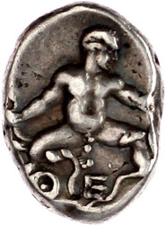 Stater 425/395 v. Chr. Böotischer Schild/Θ E. Der jugendliche ...