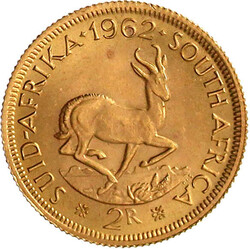 2 Rand 1962 KM 64. Aufl. 10000 Ex. 7,32 g. fein. prägefrisch/fast ...