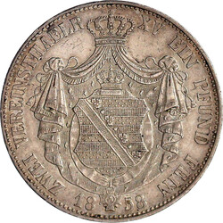 Vereinsdoppeltaler 1858 F. Mit Stempelfehler VEREINSTHAELR. gutes ...