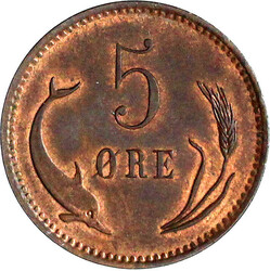 5 Öre 1884. gutes vorzüglich, winz. Kratzer und Randfehler