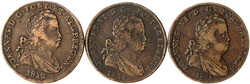 3 X Kupfer Pataco: 1812, 1824, 1825. alle sehr schön