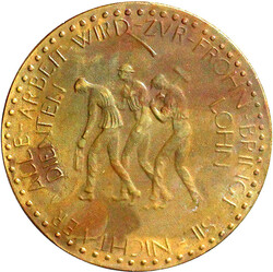 50 Milliarden Mark 1923, Messing. 3 Bergleute. vorzüglich