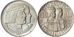 2 versch. 100 Zlotych Proben in Silber 1966 Mieszko und Dabrowka ...