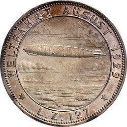 Silbermedaille 1929 Preuß. Staatsmünze, auf Graf Zeppelin, Dr. ...