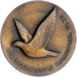 Bronzierte Zinkmedaille Reisebrieftaubenwesen, für hervorr. ...