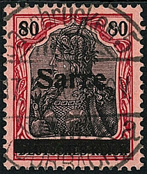 80 Pf. Freimarke 1920, zentrisch gestempelt in Luxuserhaltung, die ...
