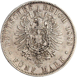 5 Mark 1888 A. sehr schön, kl. Kratzer