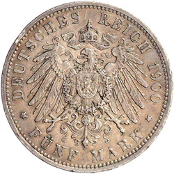 5 Mark 1900 A. gutes sehr schön, kl. Randfehler, selten