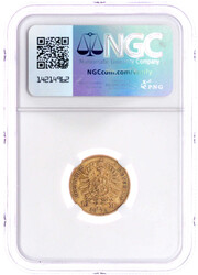 10 Mark 1873 B. Ohne Schildhalter, unten rund. Im NGC-Blister mit ...