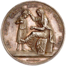 Silbermedaille o.J.(um 1800) v. Abramson. A.d. christliche Erziehung. ...