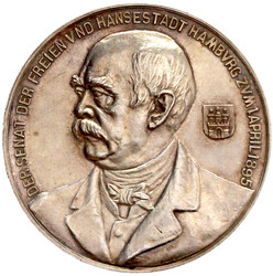 Silbermedaille "Bismarck-Portugaleser" 1895 v. Langer und Schaper. ...