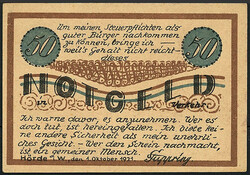 50 Pf. F. Cuppring, 1.10.1921. Scherzschein. I-