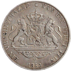 Vereinstaler 1860. gutes sehr schön