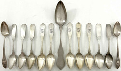 13 Nürnberger Silberlöffel des 19. Jh. Hersteller Egersdörfer, ...