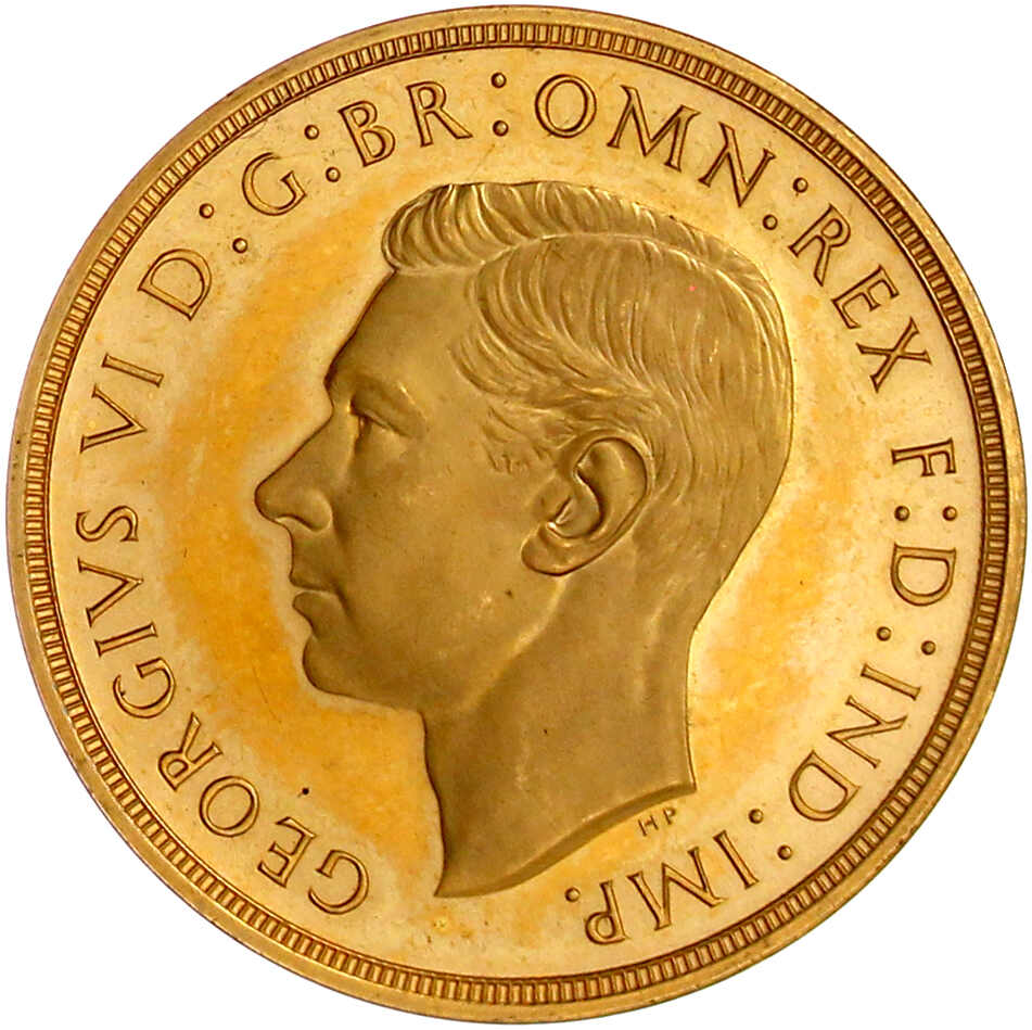 5 Pounds 1937. 39,98 g. 917/1000 Polierte Platte, leicht berieben, ...