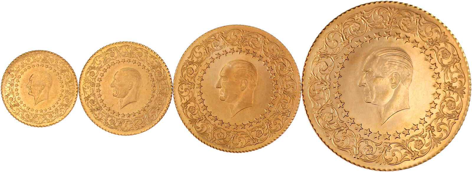 4 Stück: kleine Serie von 250, 100, 50 Kurush 1962 und 25 Kurush ...