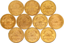 10 X 20 Dollars: 3 X 1900, Philadelphia, 1877, 1888, 1894, 1896 ...