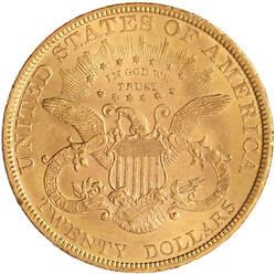 20 Dollars 1893, Philadelphia. Coroned Head. 33,43 g. 900/1000. gutes ...