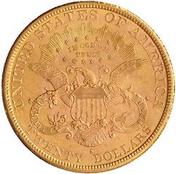 20 Dollars 1881 S, San Francisco. Coroned Head. 33,43 g. 900/1000. ...