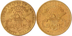 2 X 20 Dollars: 1900 S, San Francisco und 1904 Philadelphia. Coroned ...