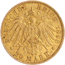 20 Mark 1893 J. vorzüglich, kl. Randfehler