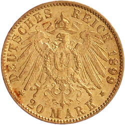 20 Mark 1899 J. sehr schön/vorzüglich, kl. Randfehler