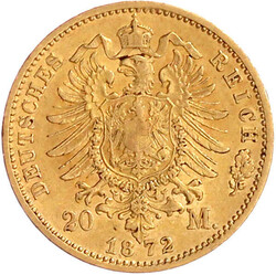 20 Mark 1872 F. fast vorzüglich