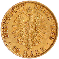 10 Mark 1888 J. sehr schön, Randfehler