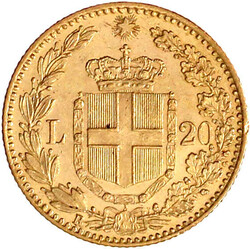 20 Lire 1880 R. 6,45 g. 900/1000. Besseres Jahr ...