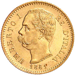 7686: Ausländische Goldmünzen und -medaillen, Italien- Königreich, Umberto I., 1878-1900